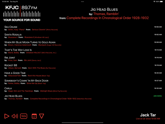 Capturas de tela do KFJC 89.7 FM iPad 