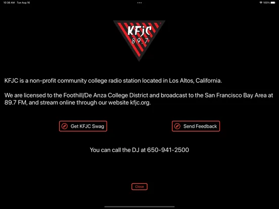 KFJC 89.7 FM iPad  스크린샷