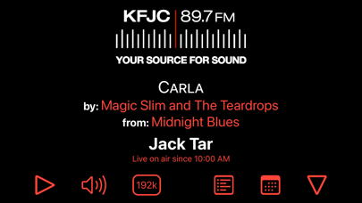 Capturas de tela do KFJC 89.7 FM