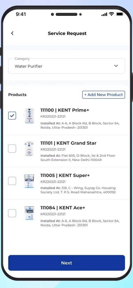 Kent Service App Screenshots