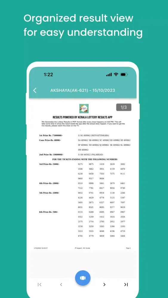 Screenshot di Kerala Lottery Result Live