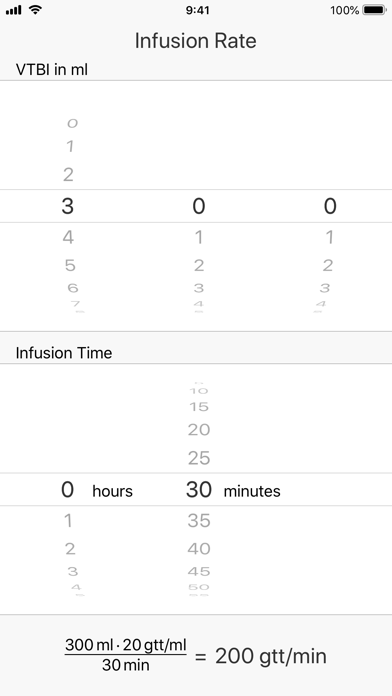 Infusion Rate Screenshots