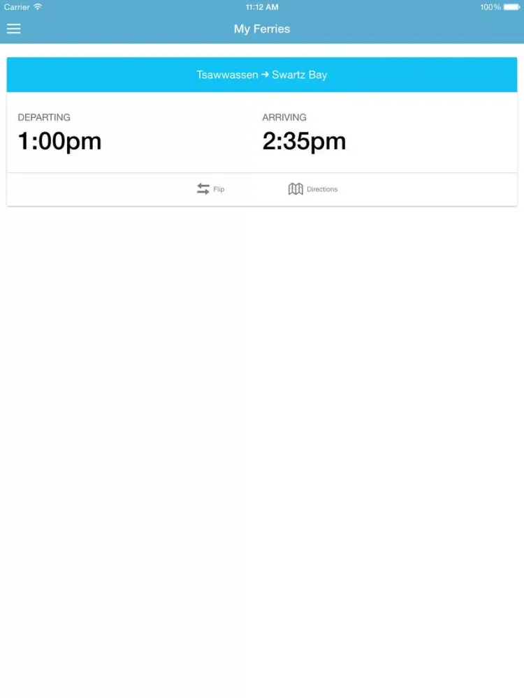 Ảnh chụp màn hình của Ferries+ iPad 