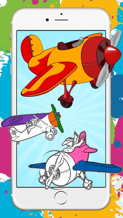 Ảnh chụp màn hình của Drawing Airplane Cartoon Games Coloring Book Kid