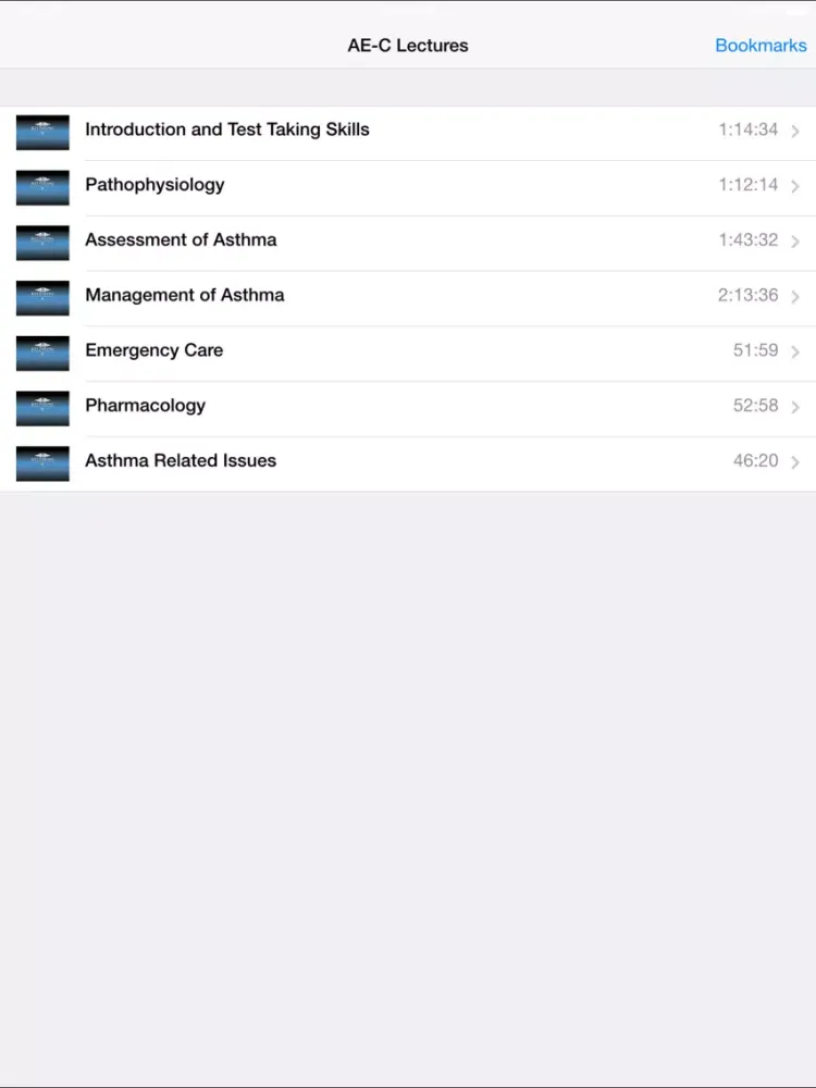 Tangkapan skrin AE-C® Lectures iPad 