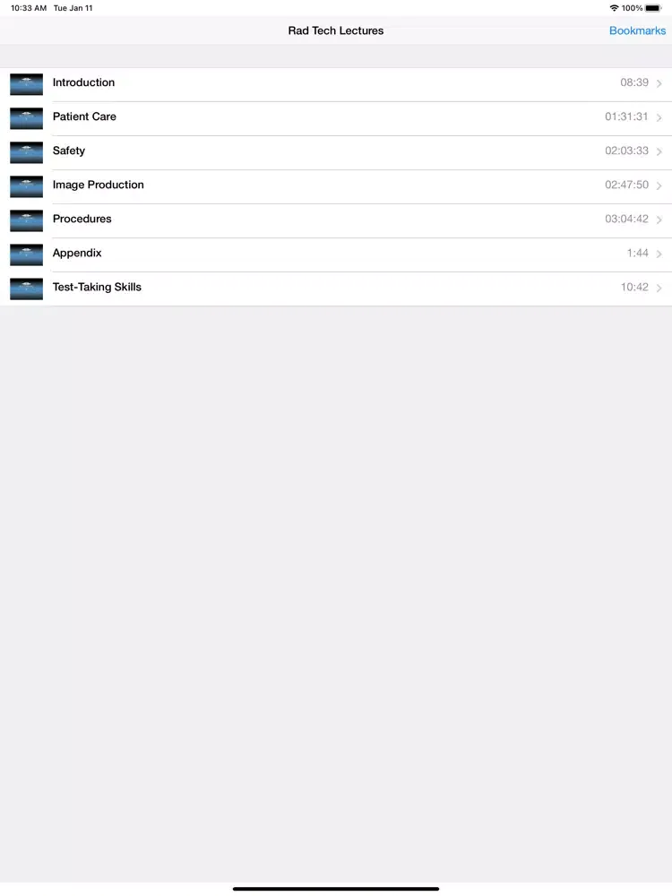 Capturas de tela do Rad Tech Audio Lectures iPad 