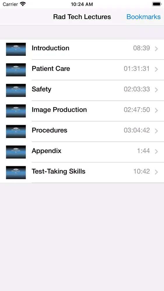 Capturas de tela do Rad Tech Audio Lectures