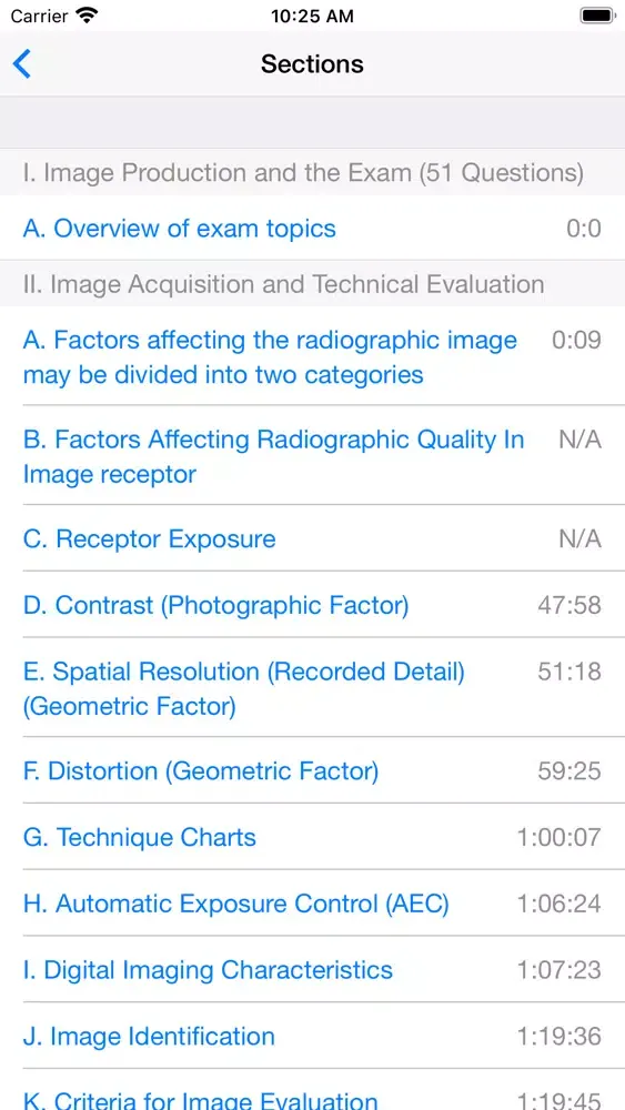 Capturas de tela do Rad Tech Audio Lectures