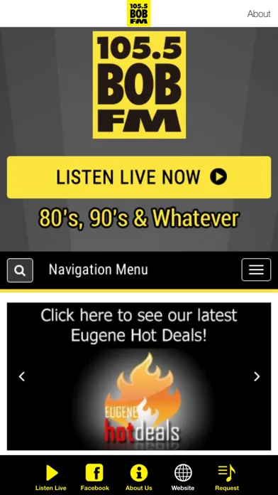 Ảnh chụp màn hình của 105.5 Bob FM