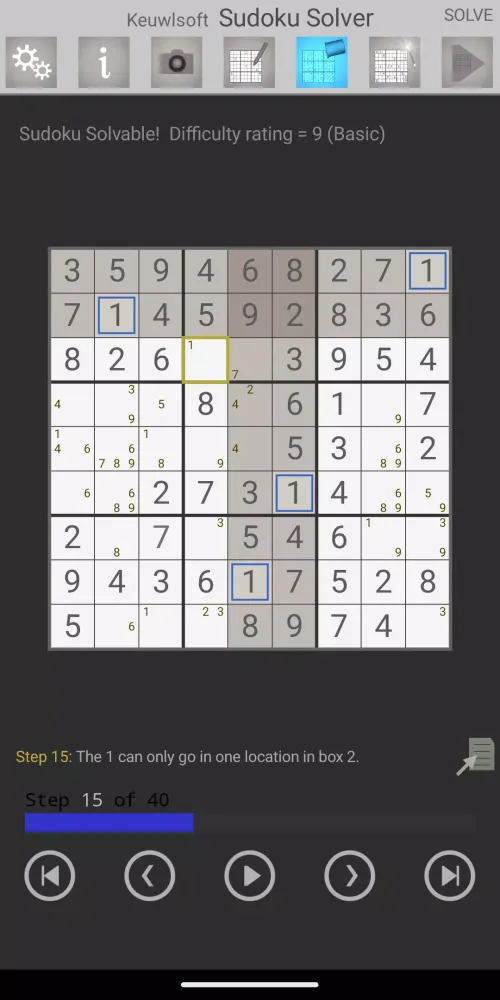 Tangkapan layar Sudoku Solver