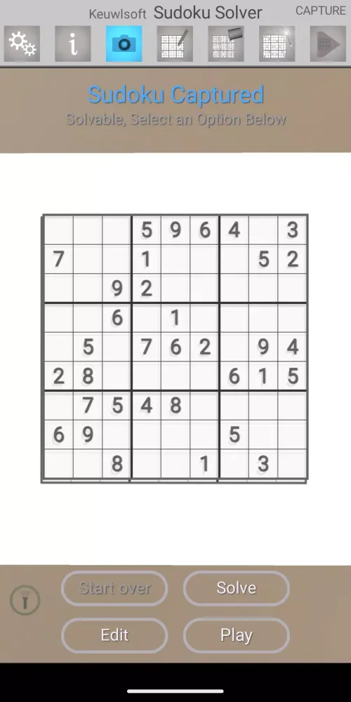 Tangkapan layar Sudoku Solver