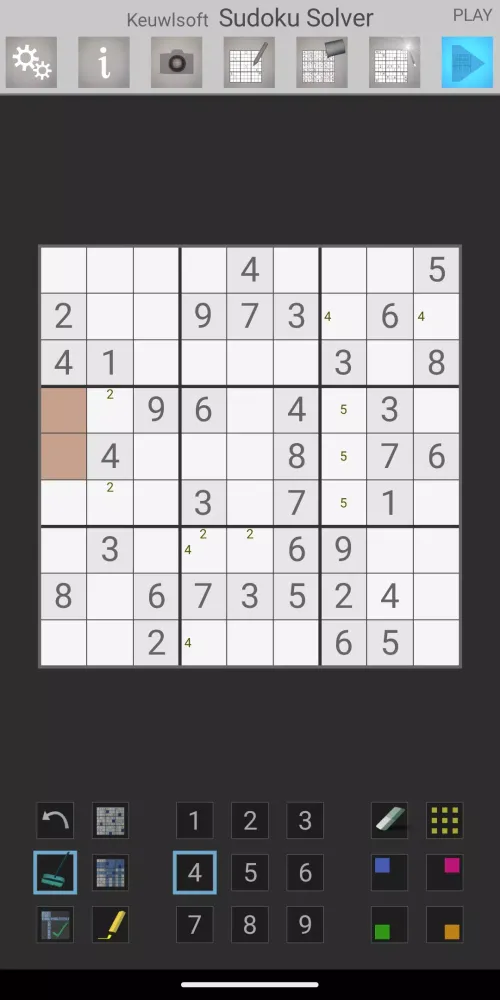 Tangkapan layar Sudoku Solver