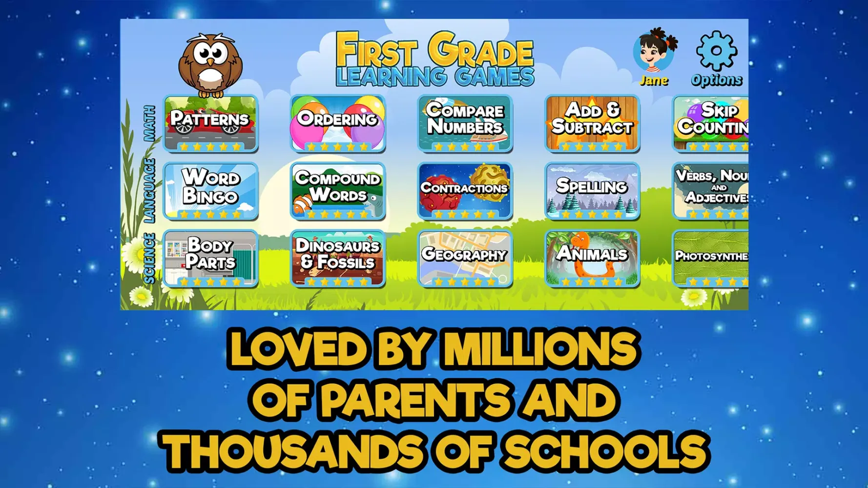 Ảnh chụp màn hình của First Grade Learning Games