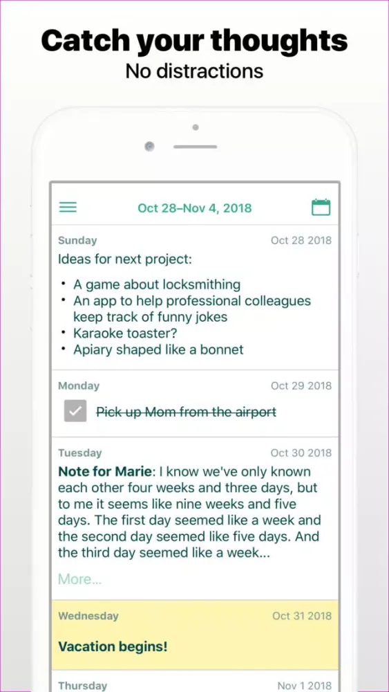WeekNotes, Day planner & memos應用截圖