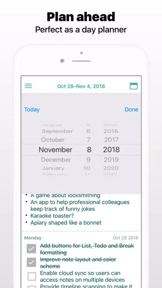WeekNotes, Day planner & memos應用截圖