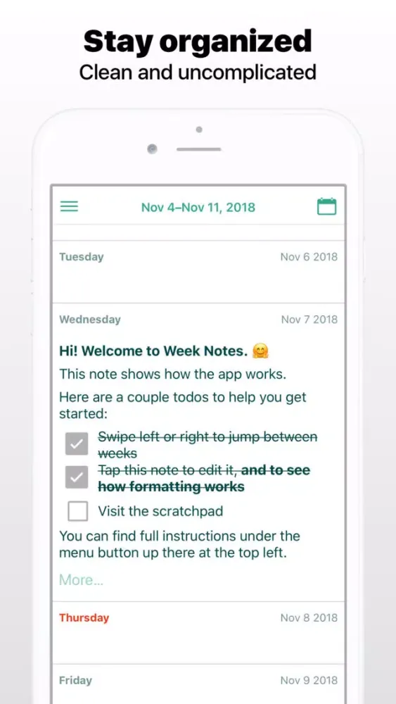 WeekNotes, Day planner & memos應用截圖