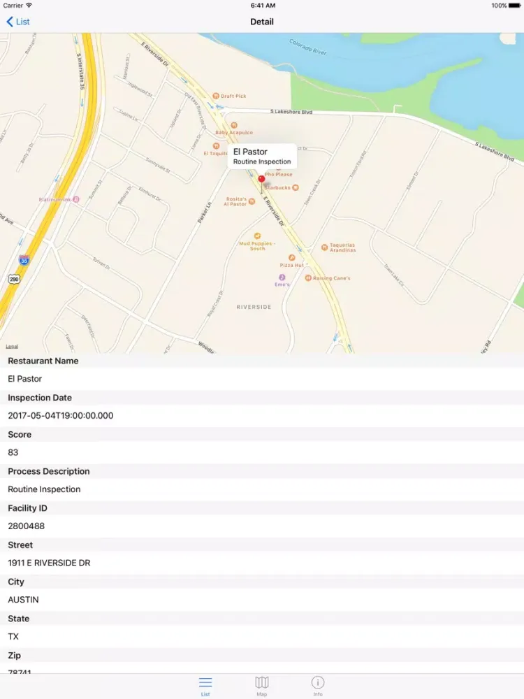 Austin Food Inspections - Texas Restaurant Scores iPad 應用截圖