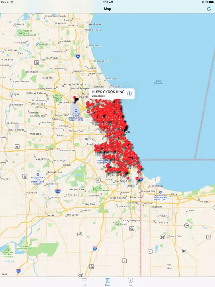 Zrzuty ekranu Chicago Food Inspections - Restaurant Insp. Scores iPad 