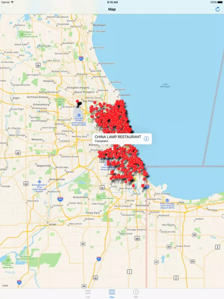 Zrzuty ekranu Chicago Food Inspections - Restaurant Insp. Scores iPad 