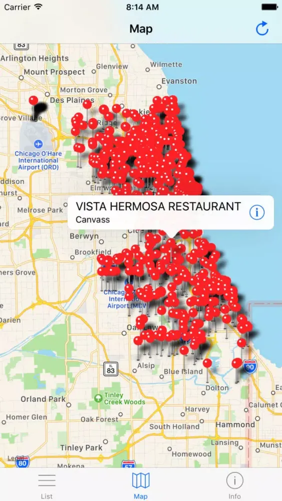 Zrzuty ekranu Chicago Food Inspections - Restaurant Insp. Scores