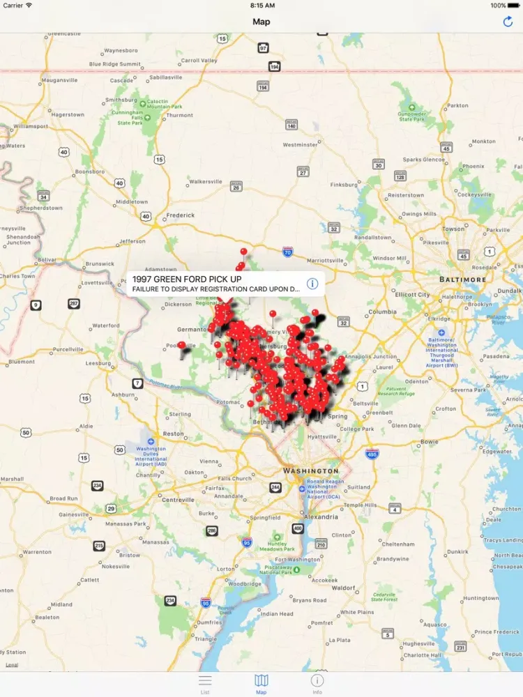 Capturas de tela do Montgomery Traffic Violations - Maryland Citations iPad 