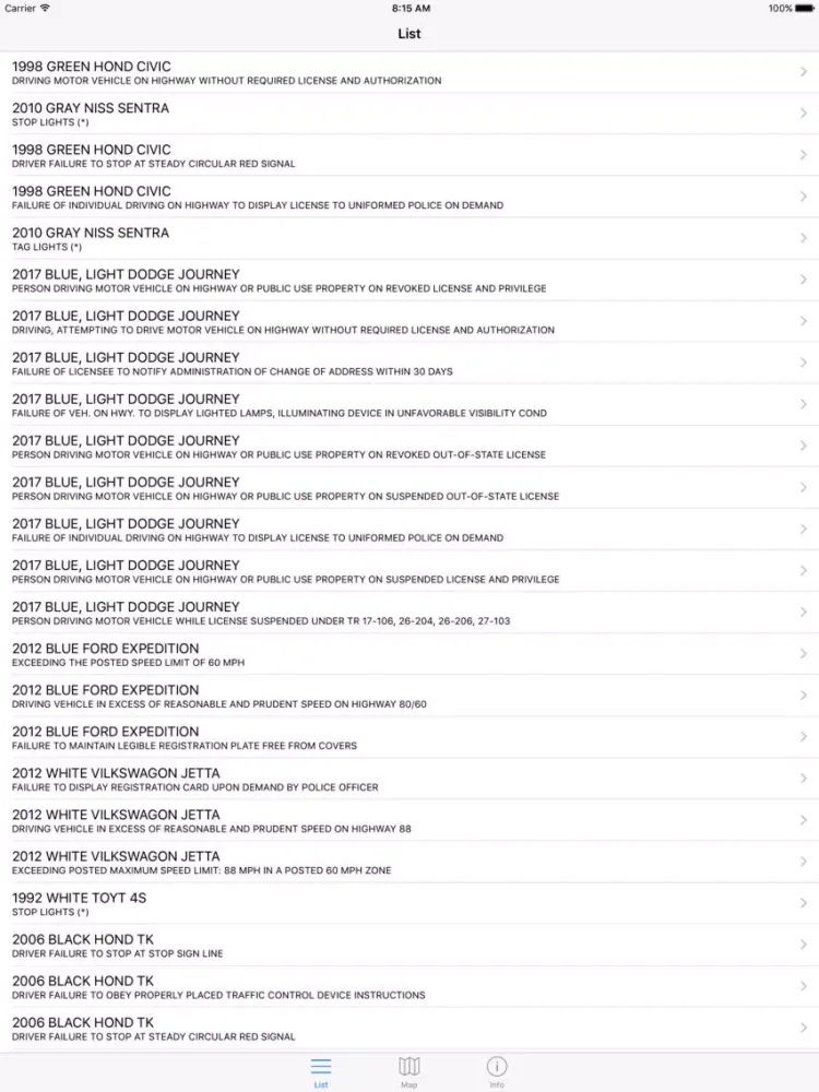 Capturas de tela do Montgomery Traffic Violations - Maryland Citations iPad 