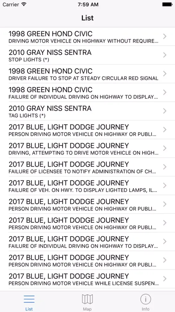 Capturas de tela do Montgomery Traffic Violations - Maryland Citations