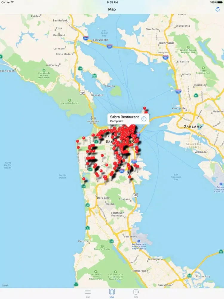تصاویر San Francisco Food Inspections - California Health iPad 