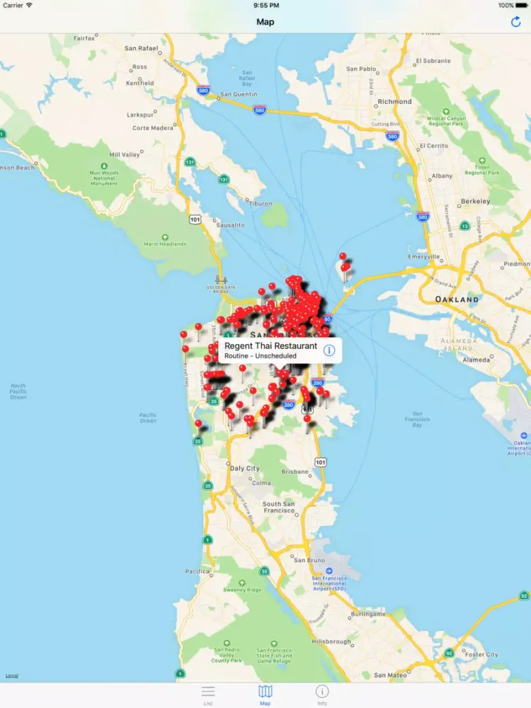 تصاویر San Francisco Food Inspections - California Health iPad 