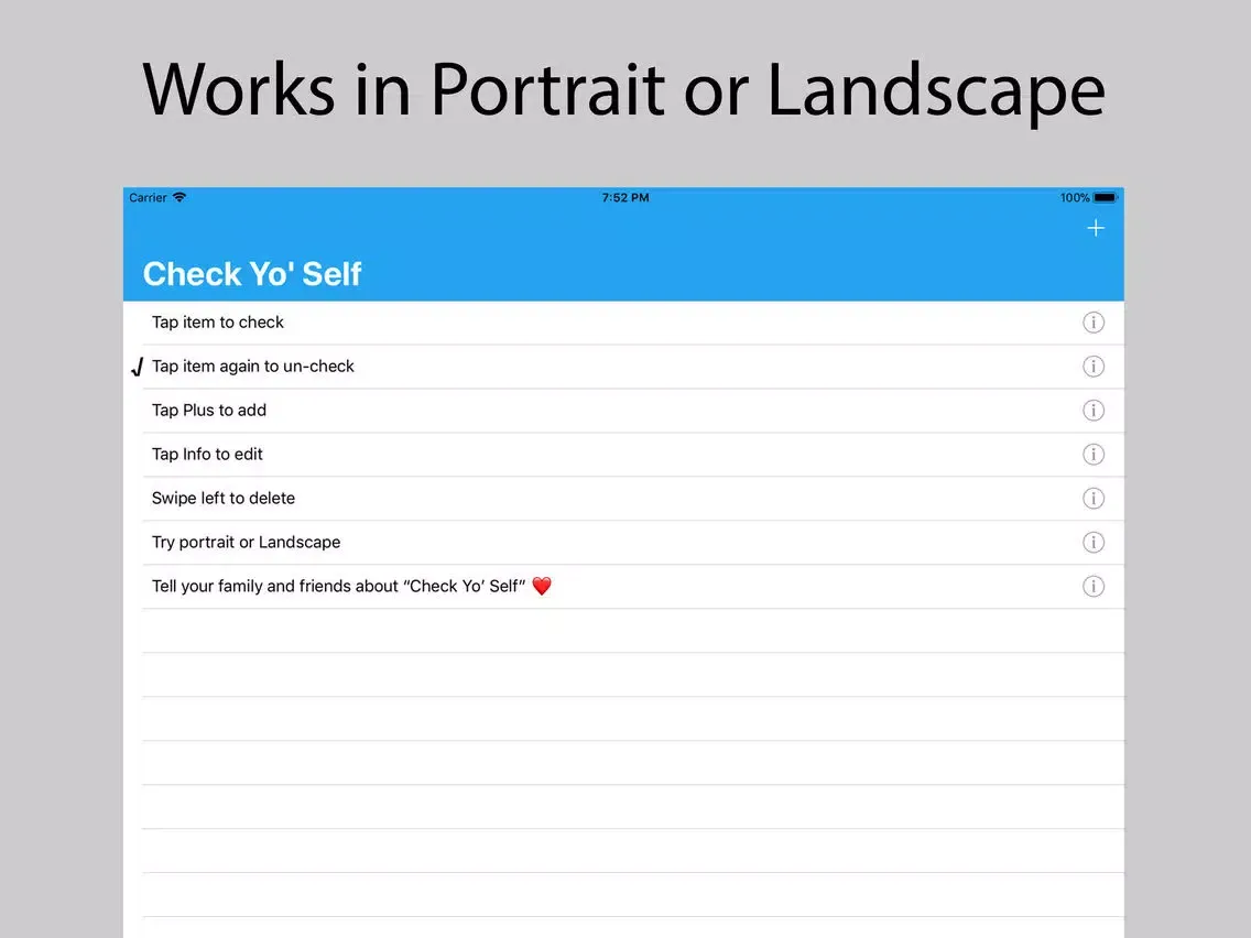 ภาพหน้าจอของ Check Yo' Self iPad 