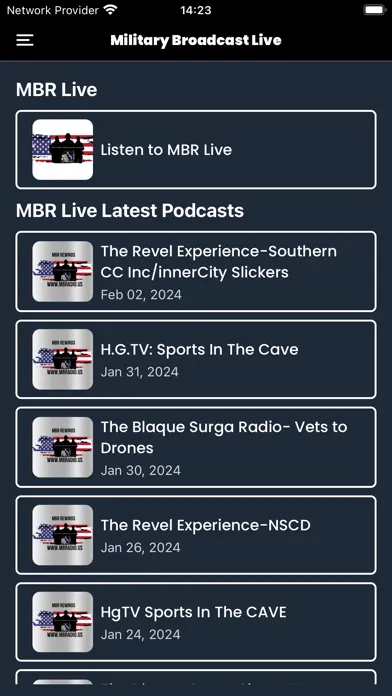 Ảnh chụp màn hình của MBR - Military Broadcast Radio