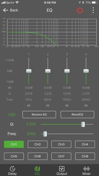 Ảnh chụp màn hình của Dayton Audio DSP Control