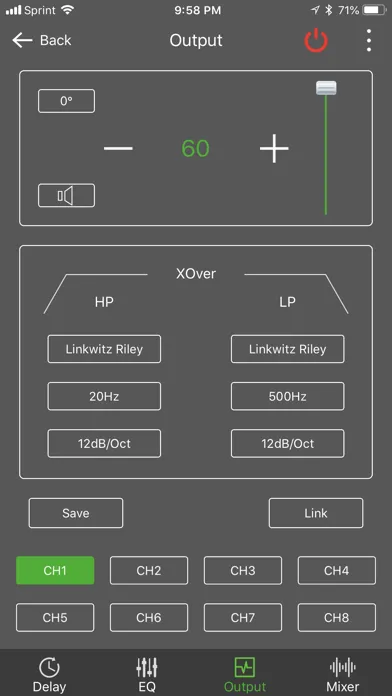 Ảnh chụp màn hình của Dayton Audio DSP Control
