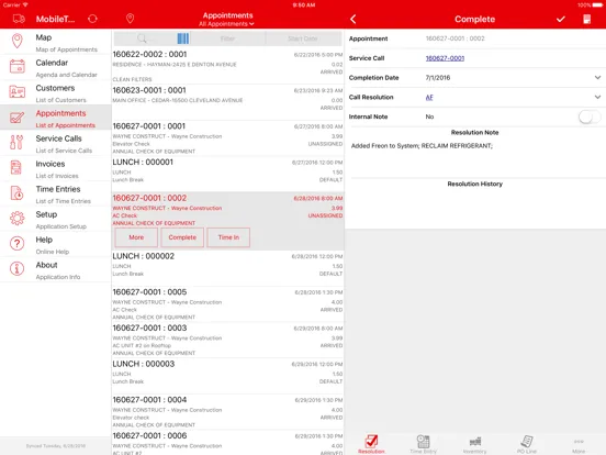 Ảnh chụp màn hình của MobileTech R6.0 for Signature iPad 