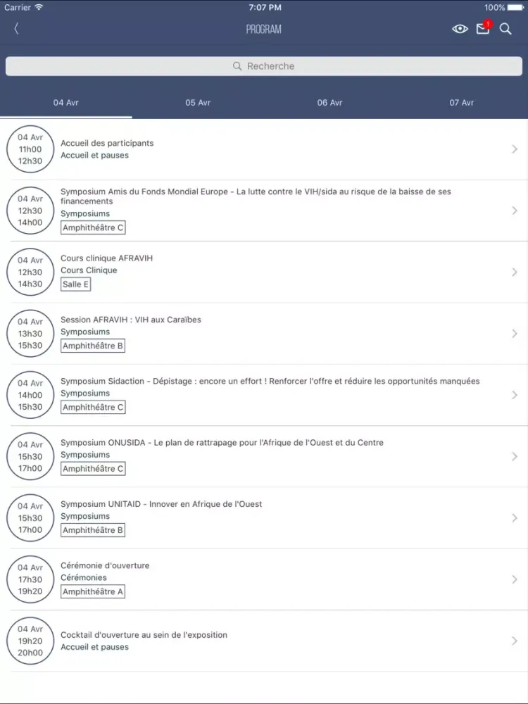 Zrzuty ekranu AFRAVIH 2018 iPad 