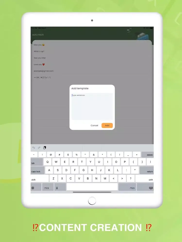 Tangkapan layar Auto Paste Keyboard Copy/Paste iPad 