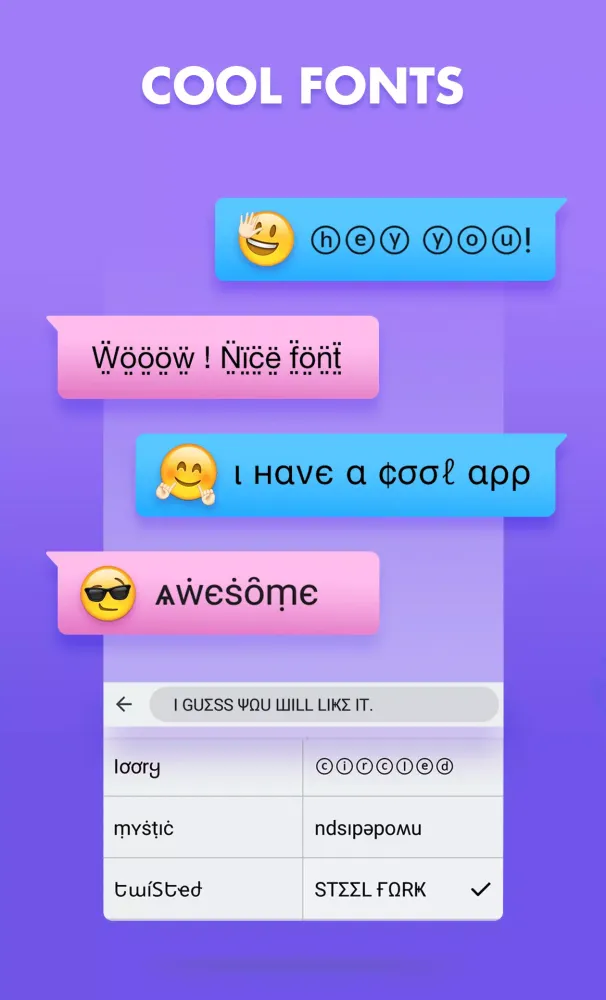 Capturas de tela do Emoji Keyboard