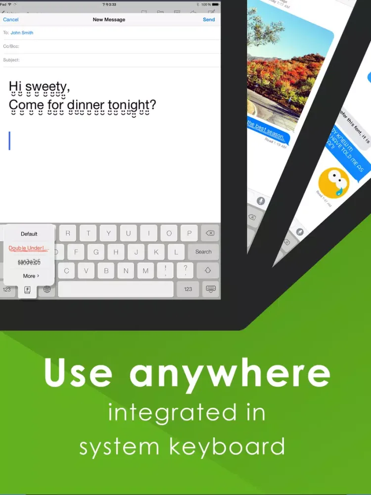 Zrzuty ekranu Cool Fonts Keyboard for iOS 8 - better fonts and cool text keyboard for iPhone, iPad, iPod iPad 