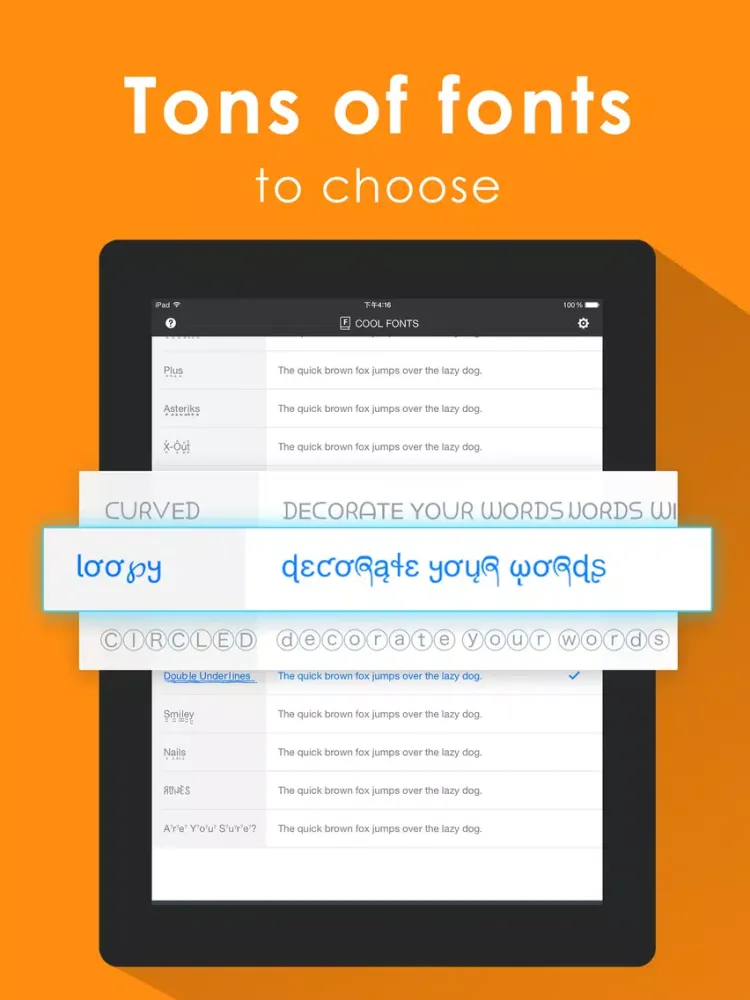 Zrzuty ekranu Cool Fonts Keyboard for iOS 8 - better fonts and cool text keyboard for iPhone, iPad, iPod iPad 