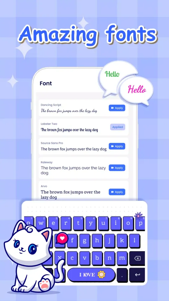 Tangkapan layar Keyboard Font & Keyboard Theme