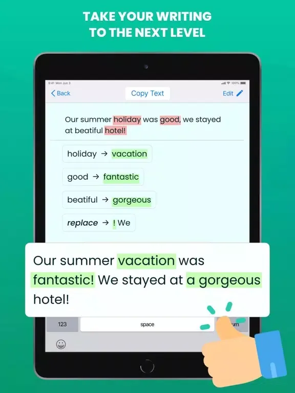 Ảnh chụp màn hình của Grammar Check with Keyboard iPad 