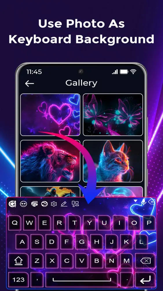 ภาพหน้าจอของ Neon LED Keyboard & Themes