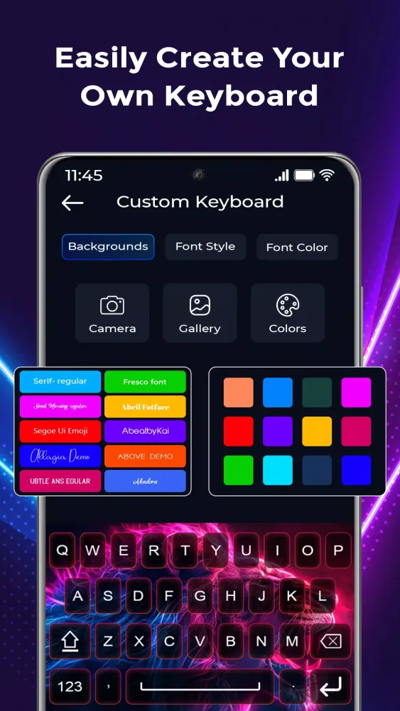 ภาพหน้าจอของ Neon LED Keyboard & Themes