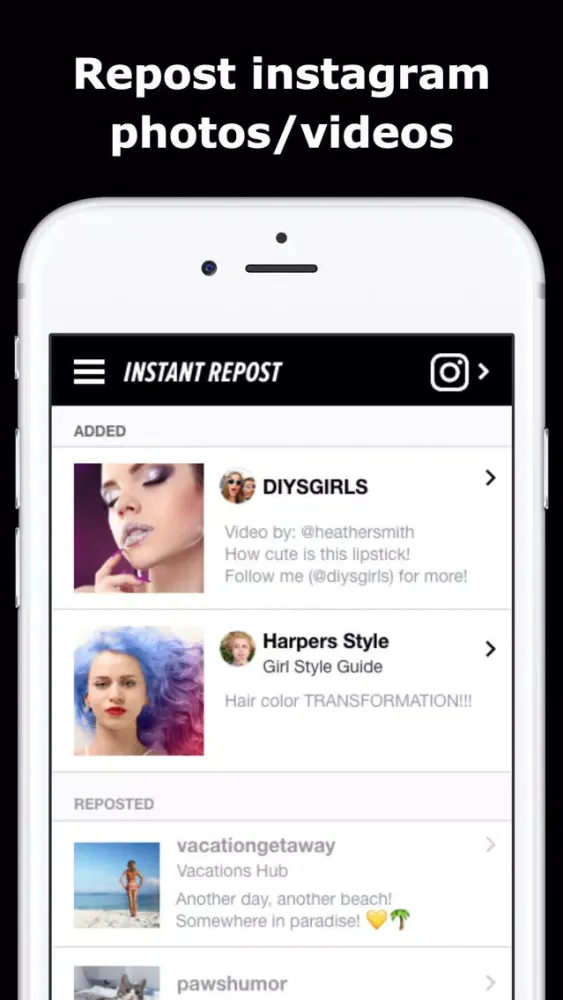 صور InstantRepost - Easily share