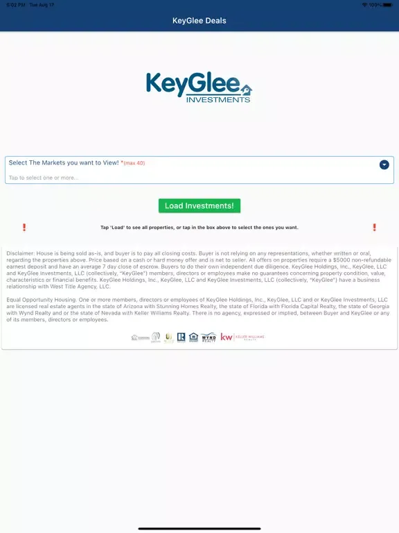 Capturas de tela do KeyGlee Deals iPad 