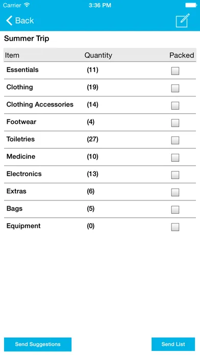 Packing List Free スクリーンショット
