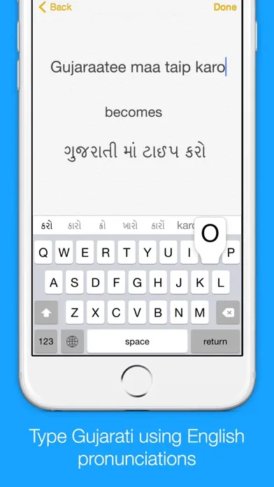 Capturas de tela do Gujarati Transliteration Keyboard by KeyNounce