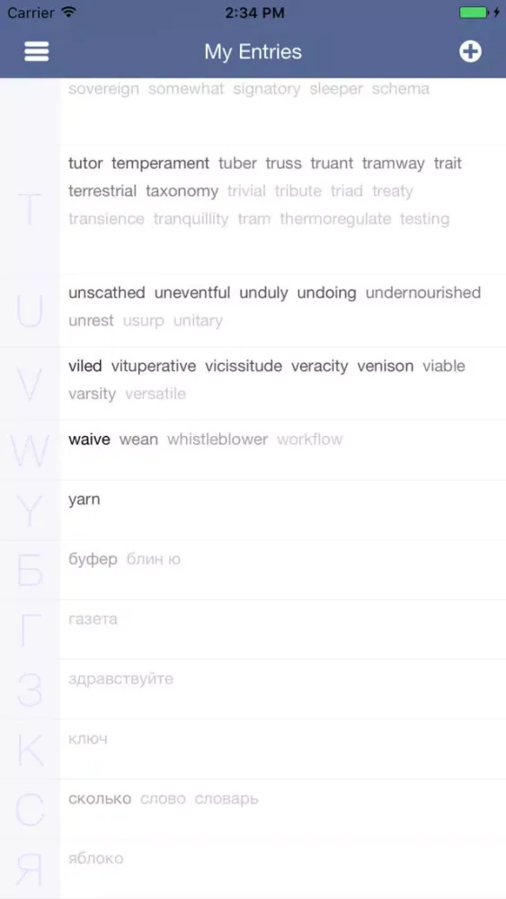 Tangkapan skrin Word Buffer