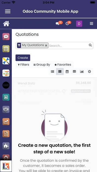 Odoo Community Mobile App Ekran Görüntüleri