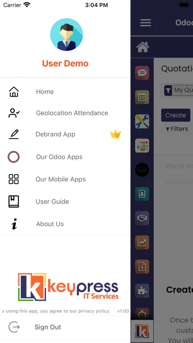 Odoo Community Mobile App Ekran Görüntüleri